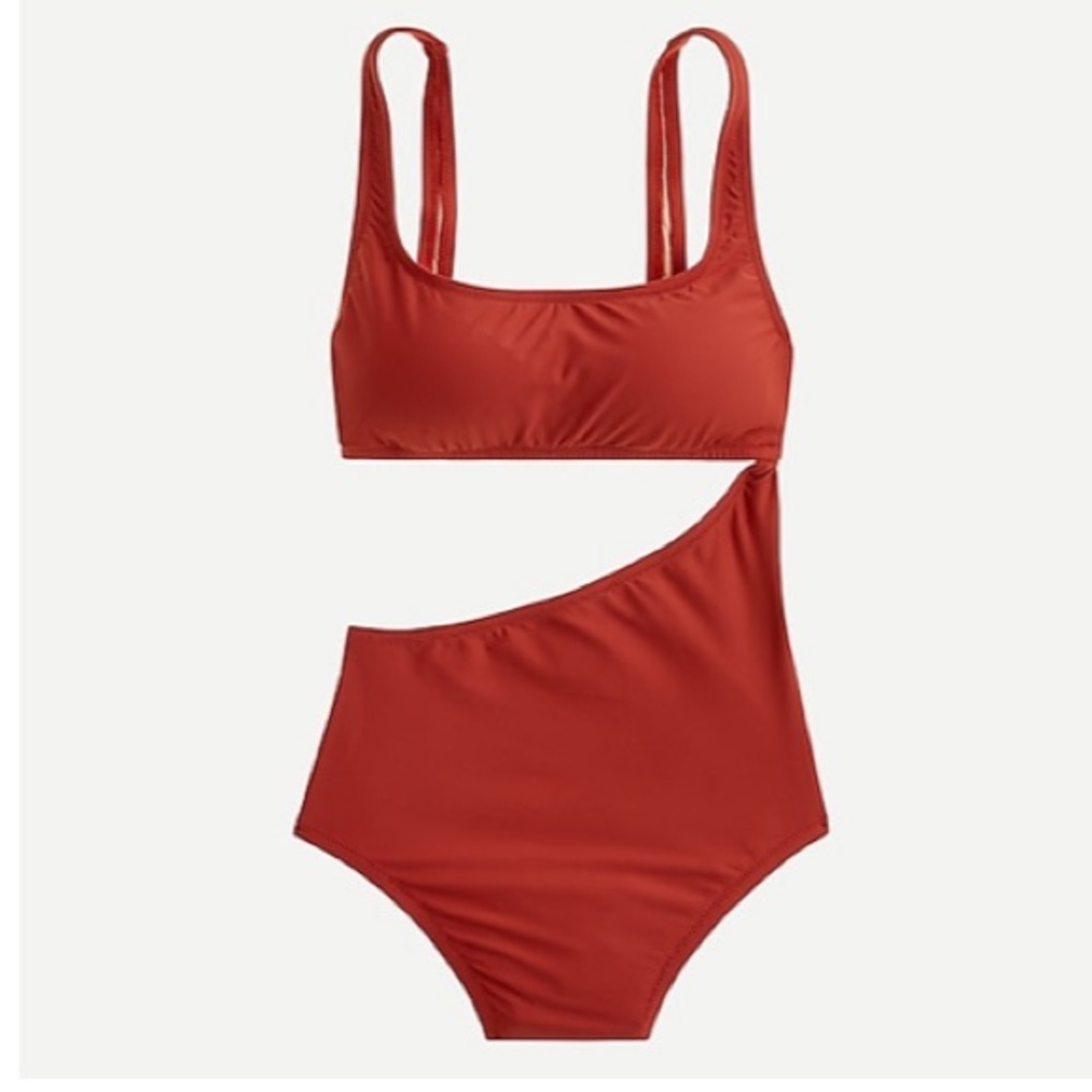 J. Crew Cutout one-piece swimsuit Rock Red Size 6 VEUC SOLD OUT!